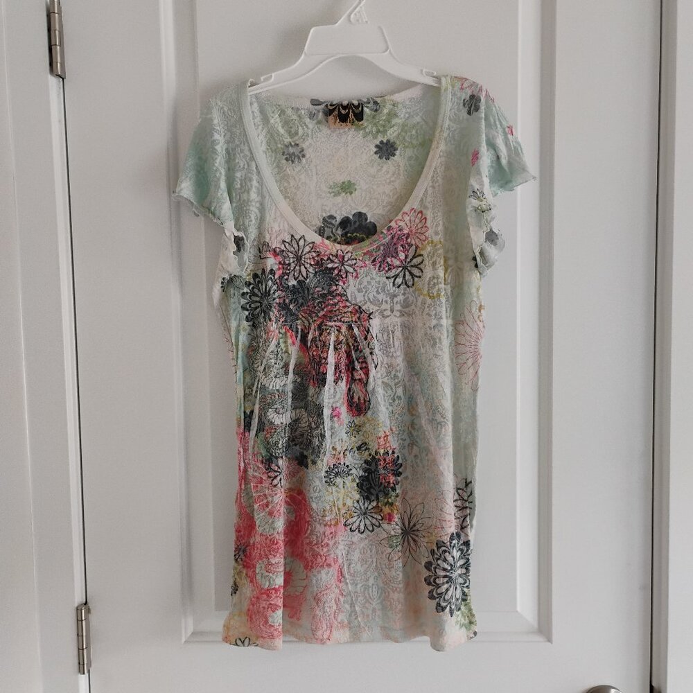 Suki Jones Vintage Women's Floral Top Size L